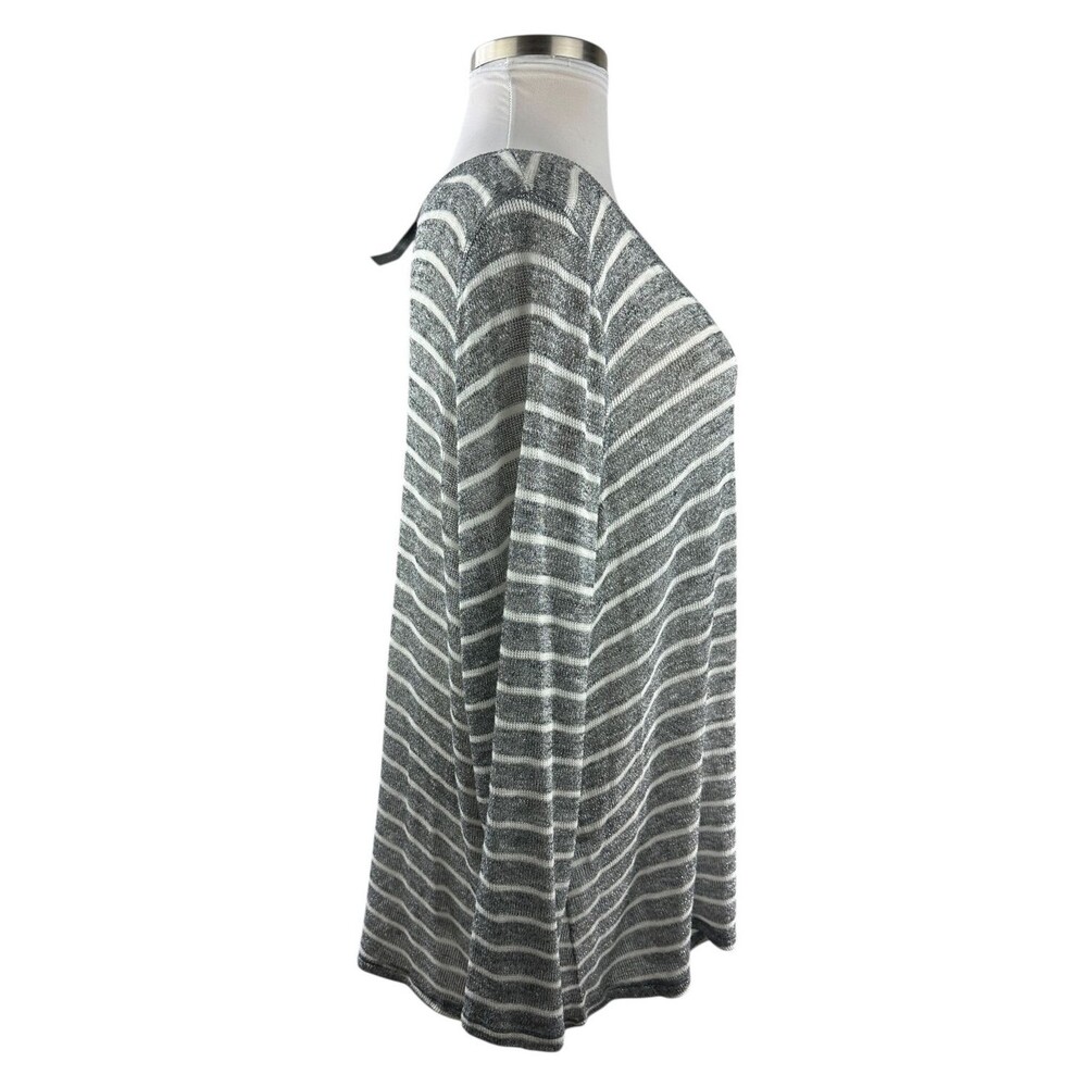 ✨2/$20 NWT Lane Bryant Sheer Metallic Striped Blouse Shimmer Plus Size 26/28 - Picture 10 of 15